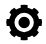 Abstract, black and white cog icon.