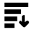 Abstract, black and white icon showing lines of text getting smaller with down arrow.
